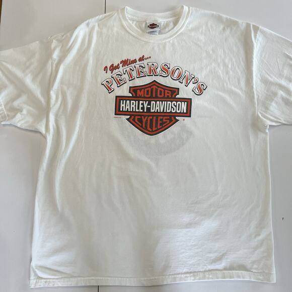 Harley Davidson Motor Cycles White Y2K Petersons Miami FL VTG T Shirt 2004 2XL - Picture 5 of 8